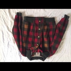 Cropped wool plaid jacket